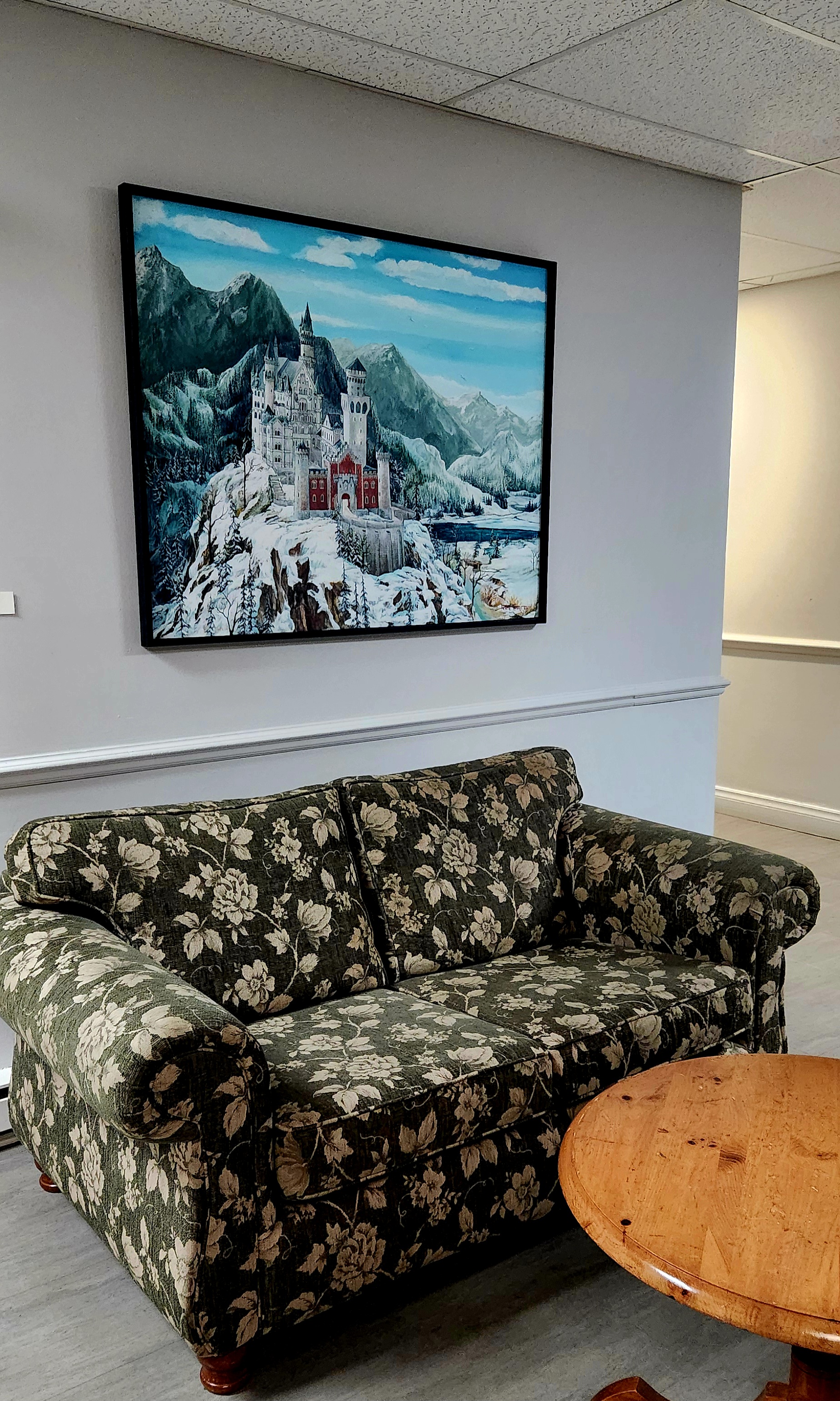 Le Château de Neuschwanstein — peinture d'Hélène Ferdais, Paysages