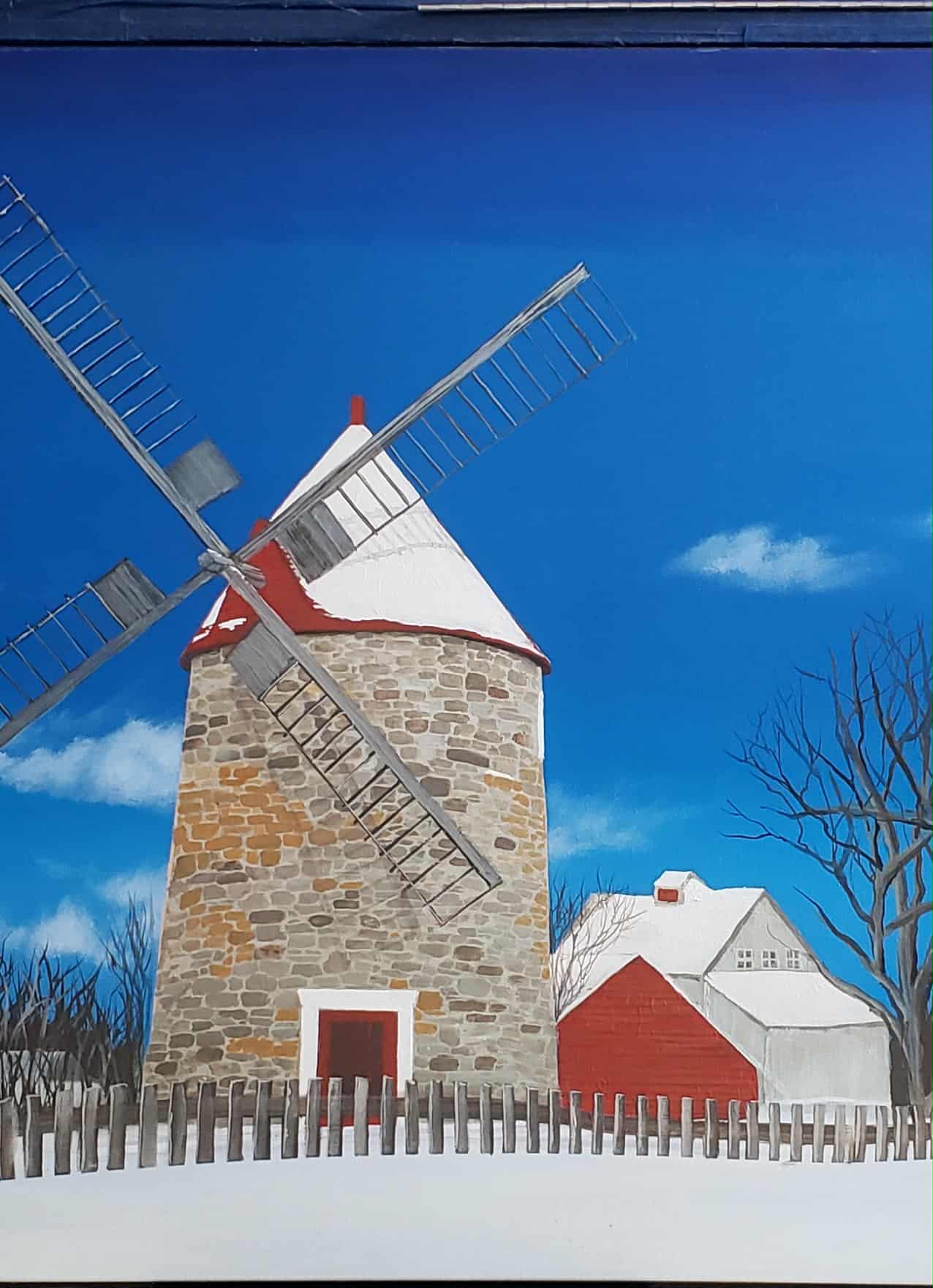 Le Moulin — peinture d'Hélène Ferdais, Scènes rurales