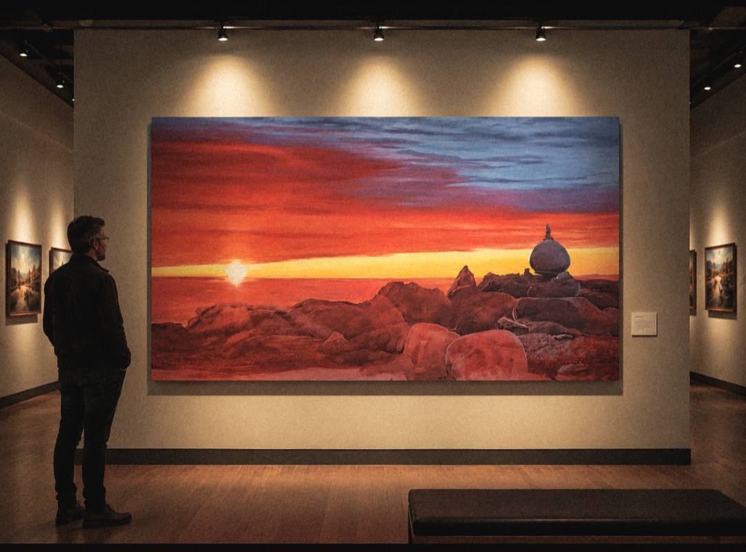 La Madone — peinture d'Hélène Ferdais, Paysages